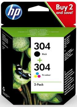 HP 3JB05AE (304) Black+Colour Original Two-pack Cartridge - DeskJet 2620 / 2621 (Ex)