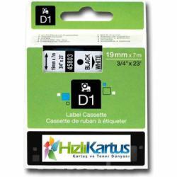 Dymo D1 45808 Black On Yellow Compatible Label Strip 19mm x 7m