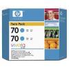 HP CB343A (70) Cyan Original Cartridge 2-pack - Designjet Z2100 (Ex)