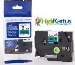 Brother TZE-721 Black on Green Compatible Label Strip 9mm x 8m - GL-100