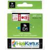 Dymo D1 40915 Red Compatible Label Strip on White 9mm x 7m