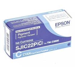 Epson SJIC22(C) (C33S020602) Cyan Original Cartridge - TM C3500 (E)
