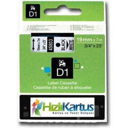 Dymo D1 45808 Black On Yellow Compatible Label Strip 19mm x 7m