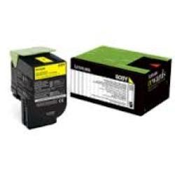 Lexmark 80C80Y0 (808Y) Yellow Original Toner Cartridge - CX410 / CX510