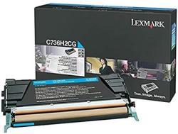 Lexmark C736H2CG High Yield Blue Original Toner Cartridge - X736 / X738