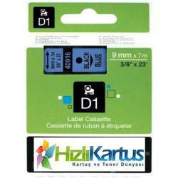 Dymo D1 40916 Black On Blue Compatible Label Strip 9mm x 7m