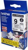 Brother HG221 Black Label Strip on White 9mm x 8m