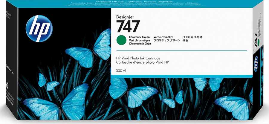 HP P2V84A (747) Chromatic Green Original Cartridge - Designjet Z9 / Designjet Z9+  (Ex)