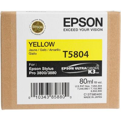 Epson C13T580400 (T5804) Yellow Original Ink - Stylus Pro 3800 (Without Box)