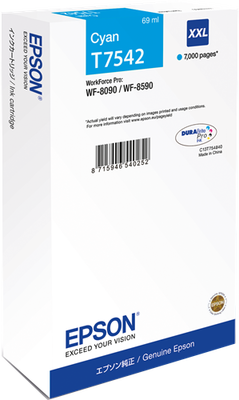 Epson C13T754240 (T7542) Cyan Original Ink - WF-8090 / WF-8590 (Ex)