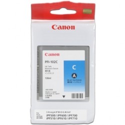 Canon PFI-102C (0896B001) Cyan Original Cartridge -  IPF500 / IPF600 (Ex)