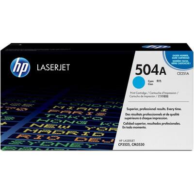 HP CE251A (504A) Cyan Original Toner - CP3525 / CM3530