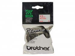 Brother M-K232 Red P-Touch Label on White 12mm - PT-55 / PT-60 / PT-80