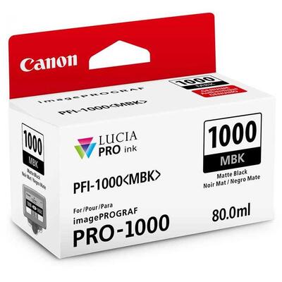Canon PFI-1000MBK (0545C001) Matte Black Original Cartridge - iPF Pro-1000
