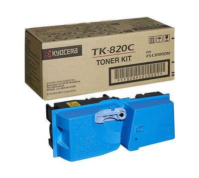 Kyocera TK-820C Cyan Original Toner Cartridge - FS-C8100