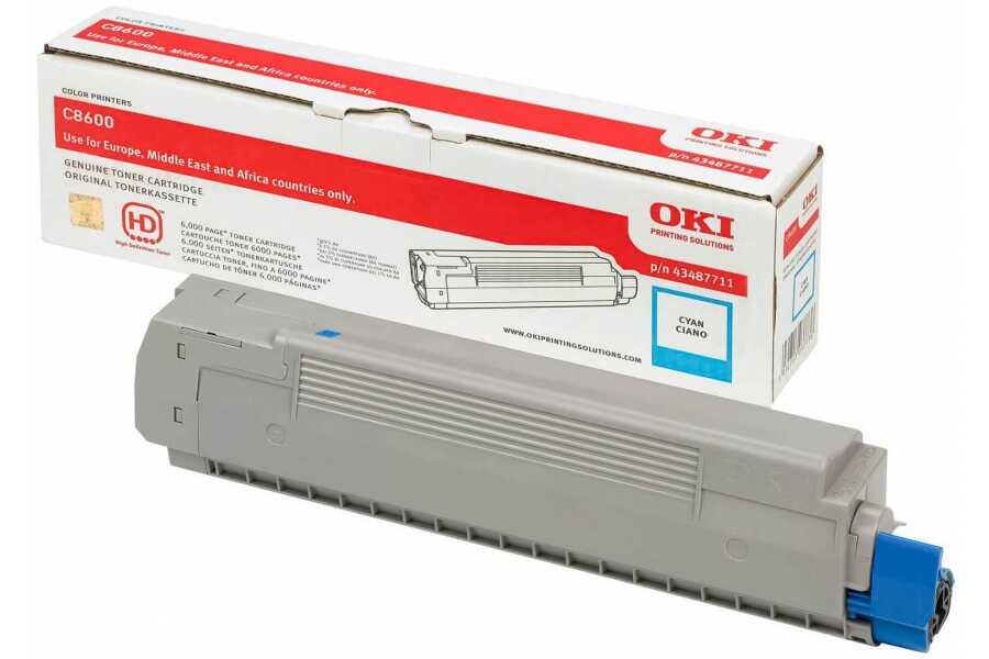 OKI 43487711 Cyan Original Toner - C8600 / C8800