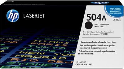 HP CE250A (504A) Black Original Toner - CP3525 / CM3530 (B)