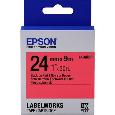 Epson LK-6RBP C53S656004 Black On Red Original Label Strip LW-400, LW-600P, LW-K400, LW-700