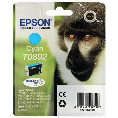 Epson C13T08924020 (T0892) Cyan Original Ink - Stylus SX105 (Ex)