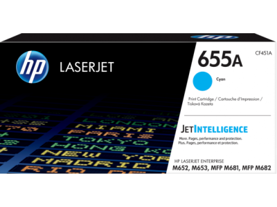 HP CF451A (655A) Cyan Original Toner Cartridge - Laserjet M652dn / M653dn