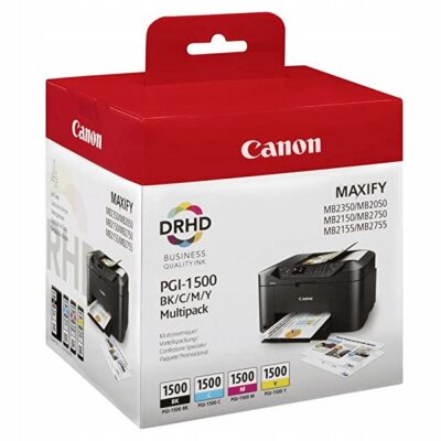 Canon PGI-1500 BK CMY (9218B005) Multipack 4-Pack Cartridges - MB2050 / MB2350