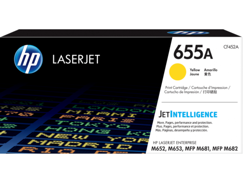 HP CF452A (655A) Yellow Original Toner Cartridge - Laserjet M652dn / M653dn