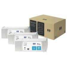HP C5067A (81) 3-pack Cyan-Plotter Cartridge - DesignJet 5000/5500 (Ex)