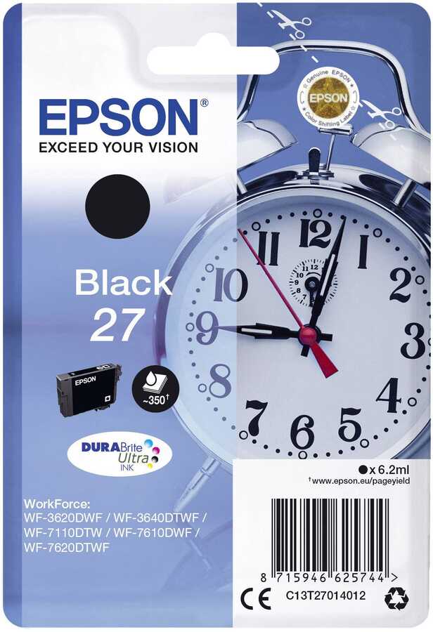 Epson C13T27014010 (27) Black Original Ink - WF-3620 (Ex)