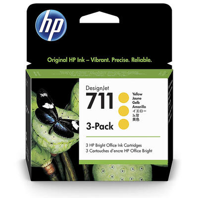 HP CZ136A (711) Yellow Original Cartridge 3-pack - DesignJet T120