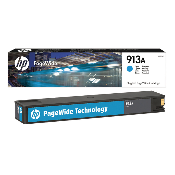 HP F6T77AE (913A) Cyan Original Cartridge - PageWide 352 (Damaged Box)