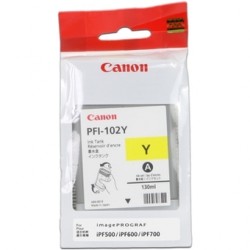 Canon PFI-102Y (0898B001) Yellow Original Cartridge - IPF500 / IPF600 (Ex)