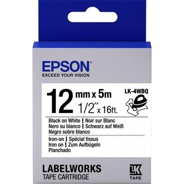 Epson LK-4WBQ Black - White Original Label (12mm x 5m)
