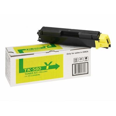 Kyocera TK-580Y Yellow Original Toner Cartridge - FS-C5150dn / P6021Cdn