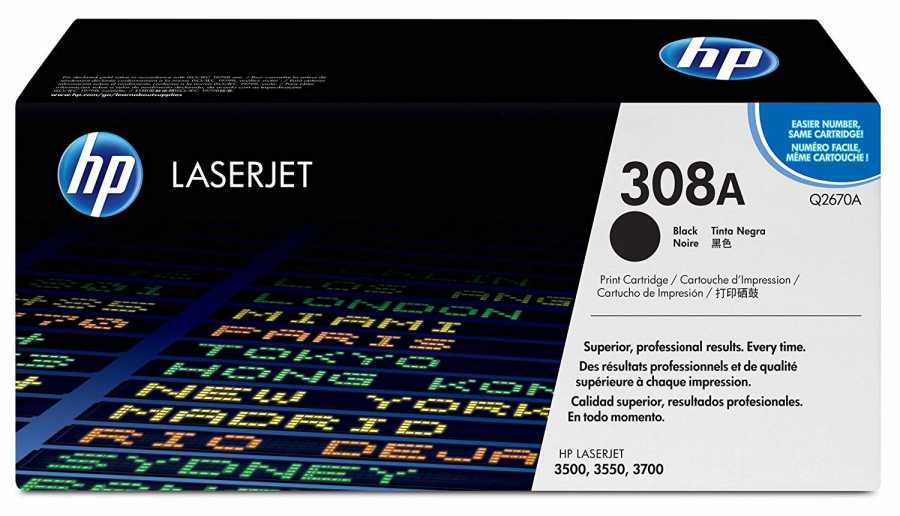 HP Q2670A (308A) Black Original Toner Cartridge - LaserJet 3700 (B)