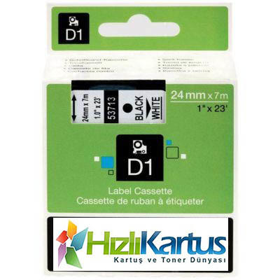Dymo D1 53710 Black Compatible Label Strip On Transparent 24mm x 7m