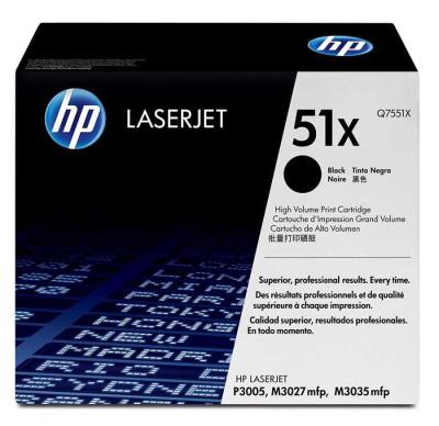 HP Q7551X (51X) Black Original Toner Cartridge - LaserJet 3005