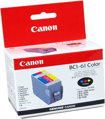 Canon BC-61 (0968A008) Colour Original Cartridge BJC-7000 / BJC-8000